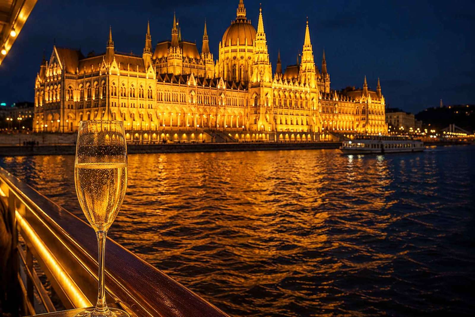 Boedapest: panoramische boottocht op de Donau met onbeperkt drankjes